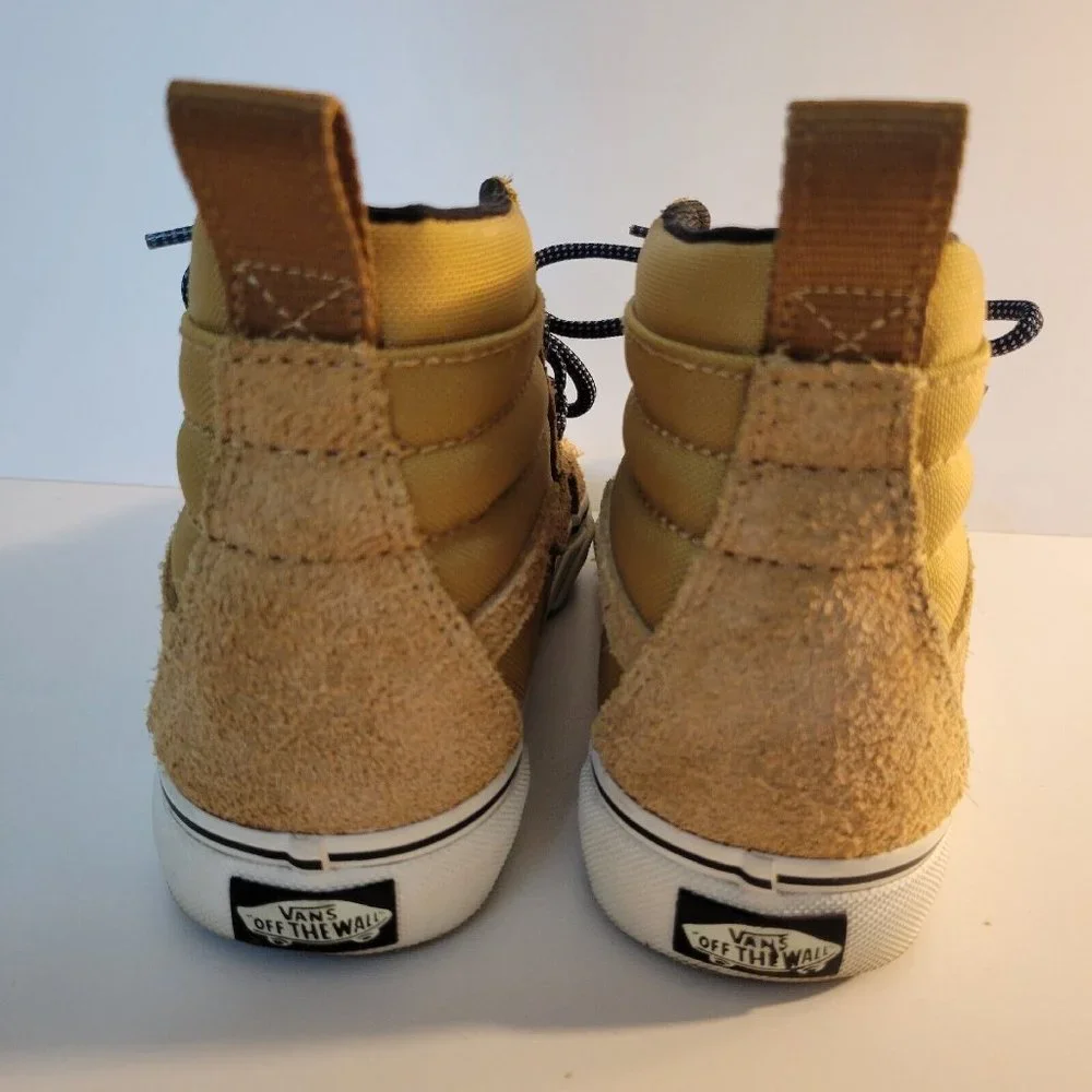 VANS‎ Sk8 Men 5 Women 6.5 Tan Brown Suede High Top Skate Shoes Sneakers VGC